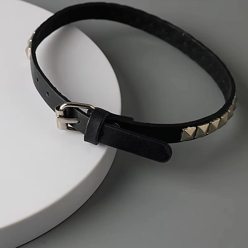 Anime Death Note Misa Amane Cosplay Necklace Y2K Wrist Square Bead Rivet Wrist Strap Punk PU Bracelet Suitable for Men Women