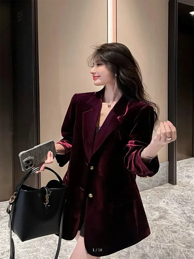 2025 AutumnWinter New Chic Professional Blazer Jacket Outwear Women's Loose All-match Casual Fashion High-end Suit Jacket Tops