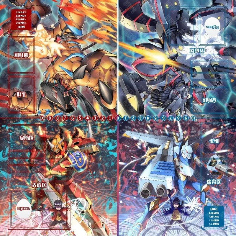 

600x600mm Digimon Kaiser Greymon Agumon Double Duel Playmat DTCG Gabumon 2mmStitched Edge Card Grid Rubber Board Game Card Mat
