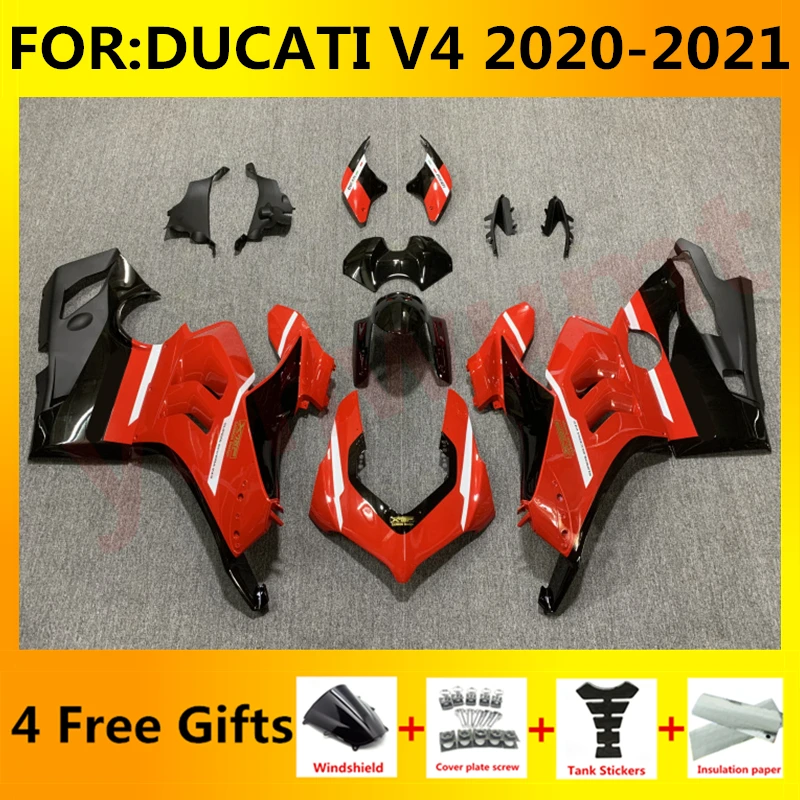 

New ABS Motorcycle Injection mold Fairings Kit Fit For Panigale V4 20 21 v4s v4r 2020 2021 Bodywork full fairing set red white