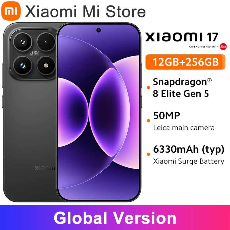 Global Version Xiaomi 17 Smartphone Xiaomi HyperOS 3 50MP 6300mAh