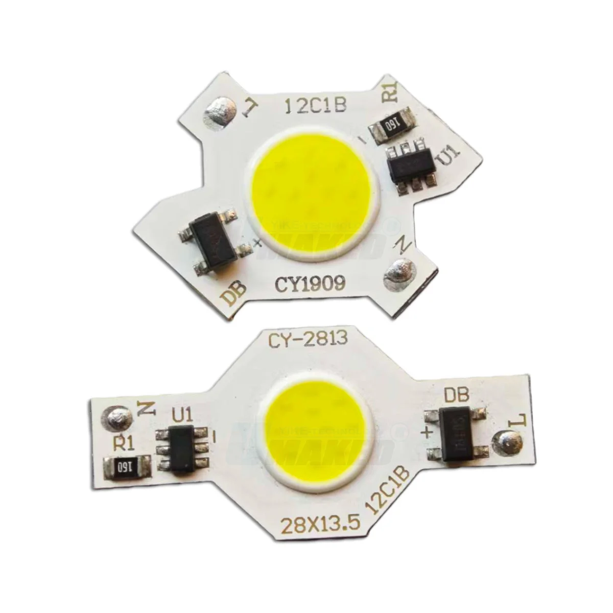 10pc 19mm 220V LED downlight source Chip 3W 5W COB Bead 28mm Warm white 6000K aluminum PCB plate COB diy indoor bulb spotlight