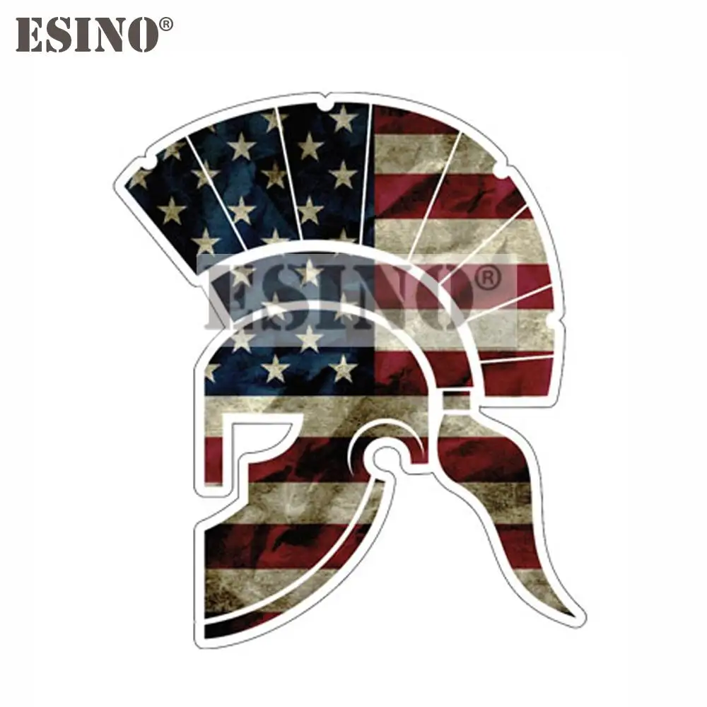 Car Styling Creative USA America National Flag Map Spartan Cartoon PVC  Waterproof Car Body Sticker Pattern Vinyl