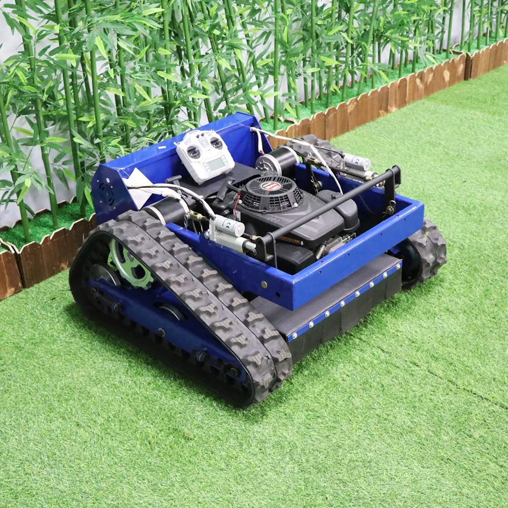 Gas Powered Lawn Mower Delivering Strong Performance Across Varied Terrain With Adjustable Cutting Heights and Remote Operation