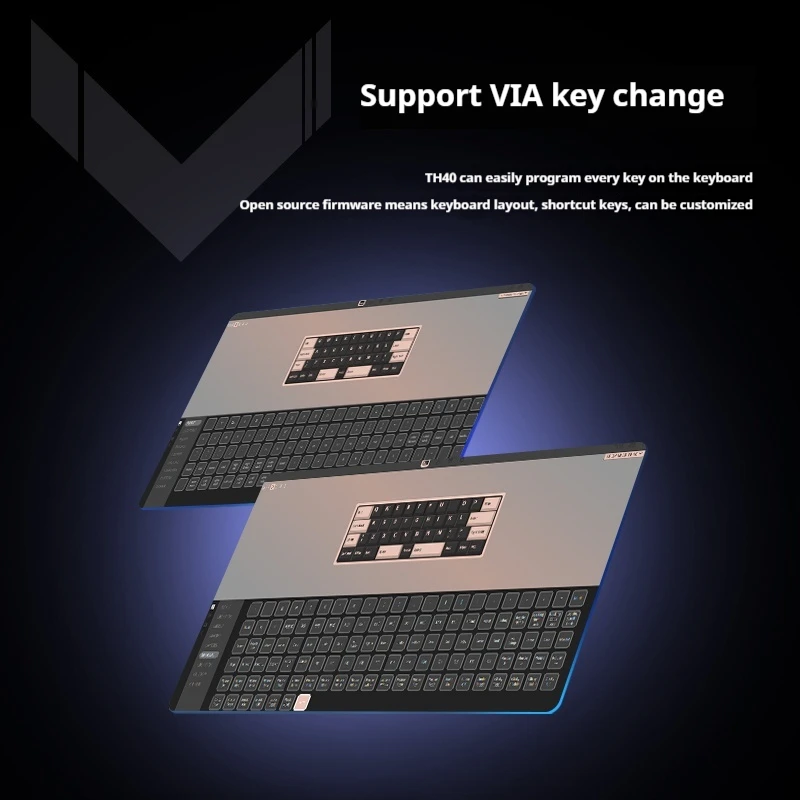 لوحة المفاتيح الميكانيكية Epomaker Th40 تخطيط 40% اتصال ثلاثي الأوضاع عبر هيكل حشية إعادة رسم المفاتيح لوحة مفاتيح الألعاب المحمولة