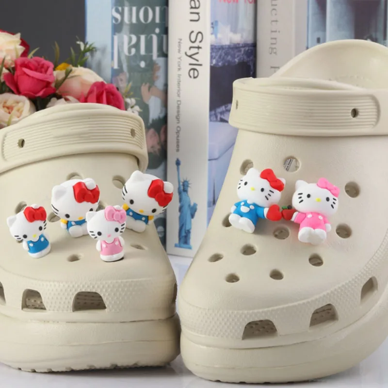 MINISO Cartoon Hello Kitty Schoen Charmes 3D Pop Kat Kid's Klompen Accessoires Mooi Cadeau Idee Voor Verjaardag Kerst Feestartikelen