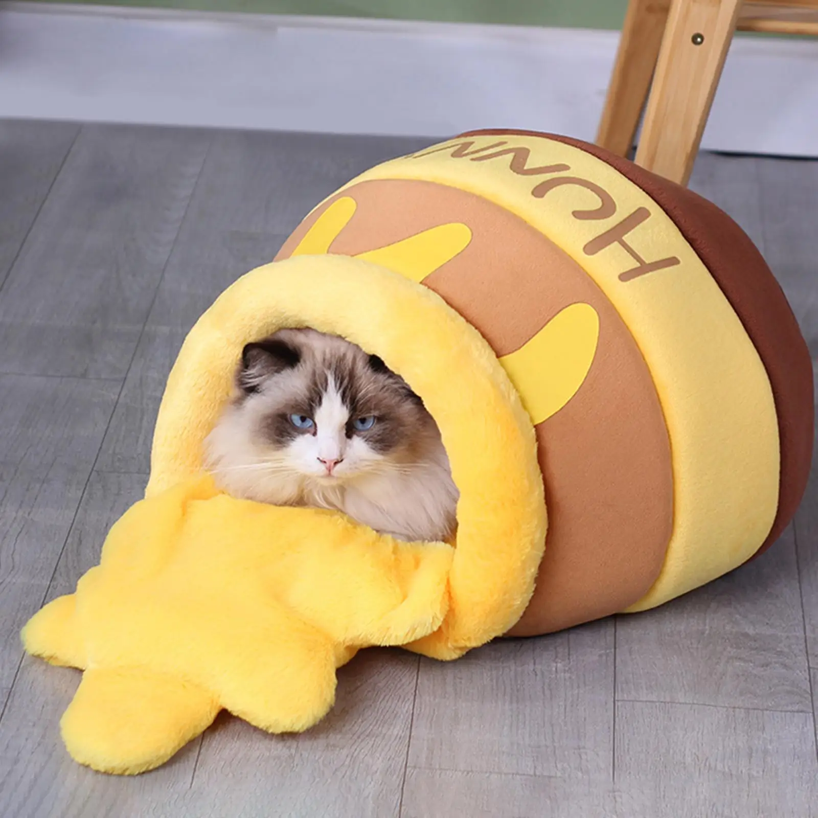 Honey Pot Pet Cat Bed Kennel Warm Soft Sleep Bed Cozy Cave Removable Cushion tents hut cushion blankets honey pot jar hideouts