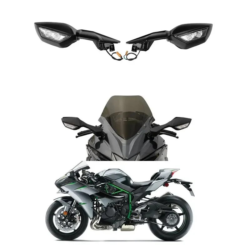 

Для Kawasaki Ninja H2 2015-2022 ZX1000 2015-2018 Carbon ZX1002 аксессуары для мотоциклов зеркала заднего вида светодиодные указатели поворота