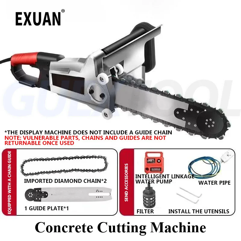 

Diamond Concrete Chain Saw,Portable Stone Cutting Machine,Stone Wall Cement Granite Reinforced Concrete Electric Hand Saw Cutter