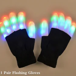 LED Glow Glove Rave Light Neon Party Flashing Gloves Glow Finger Tip Lighting Bright Supplies For Children Novelty Party Toys