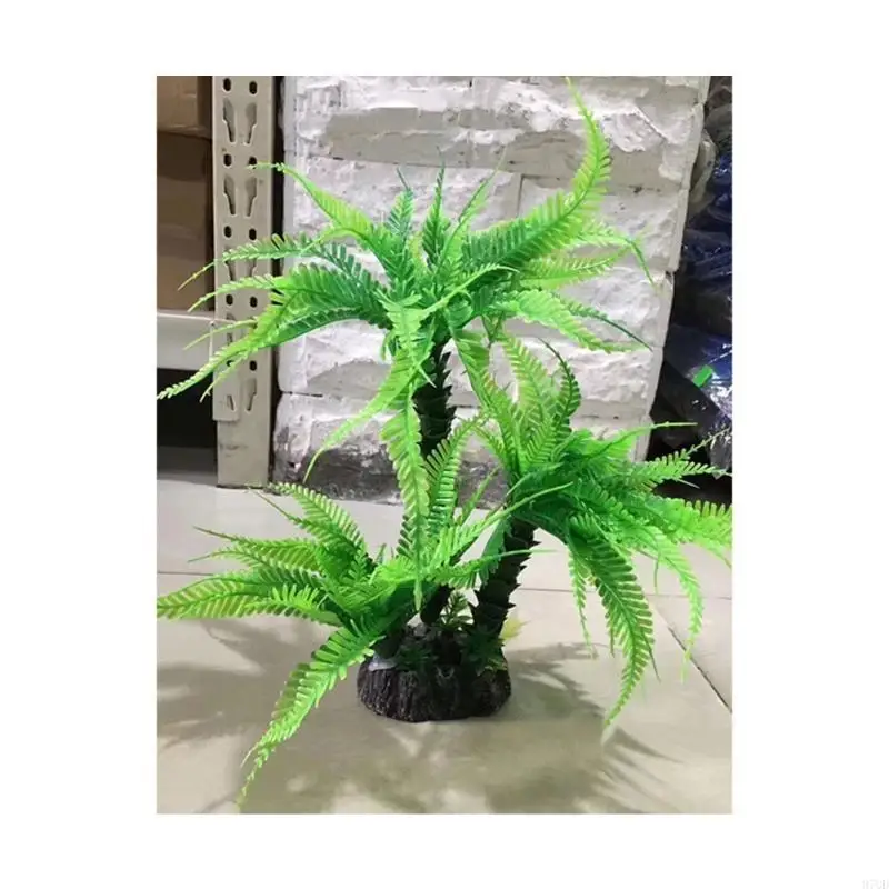 97QD Mini Coconuts Tree Simulación plástico Aquario Verde Falso Falso agua peces Suministros acuario