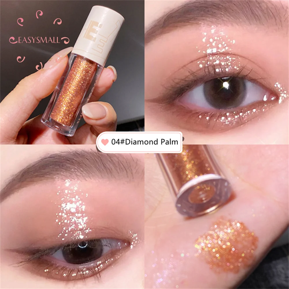 5 Colors Glitter Liquid Eyeshadow Highlighter Waterproof Pearlescent Shiny Eye Shadow Sequins Lying Silkworm Makeup Cosmetic