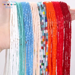 2x4mm Natural Colorful Square Tube Crystals Glass Loose Spacer Beads For Jewelry Making DIY Bracelet Handmade 18“