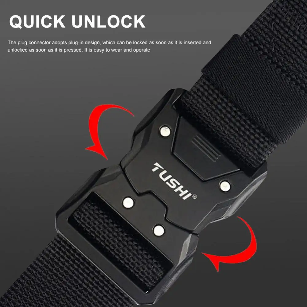 1PCS Army Style Combat Belt Quick Release Tactical Belt Nylon Men Jeans Waist Belt Accessories Soft Elastic Anti-Slip Waist Belt