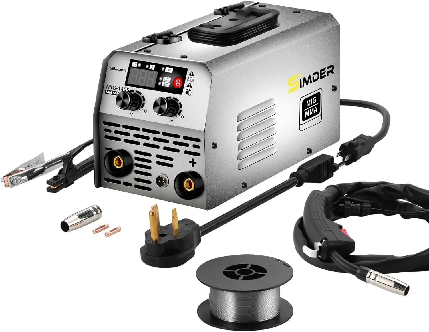 

MIG Welder 140A 2 in 1 Stick/Flux Core Welder 110V/220v Dual Voltage Welding Machine with Flux Cored Wire MIG/ARC Welder IGBT