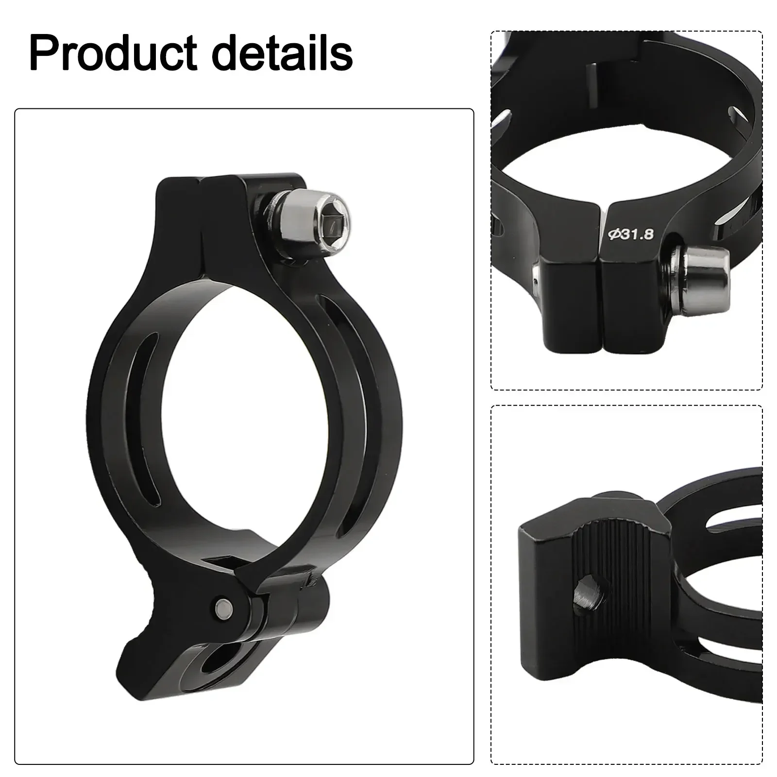 Bicycle Gear Front Derailleur Clamp 31.8/34.9mm Adjustable Front Derailleur Adapter Clip Front Derailleur Snap Ring