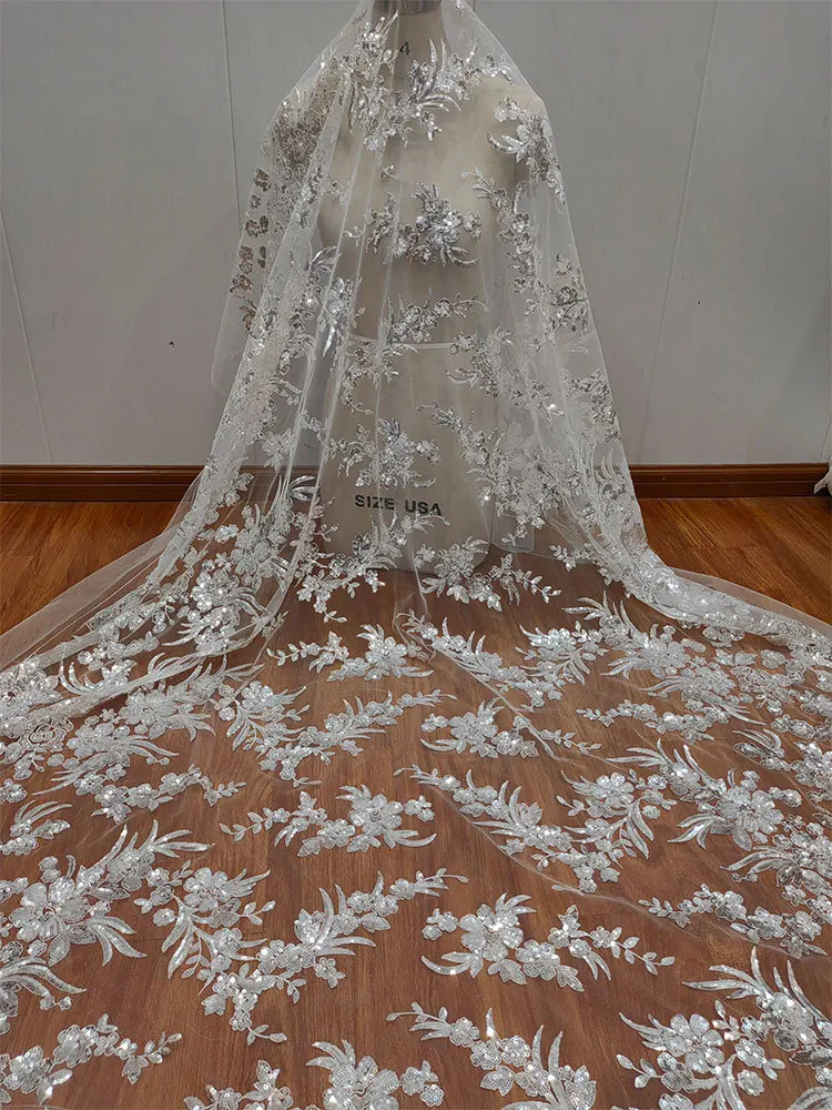 

Роскошное свадебное платье в стиле цветочного листа с блестками и кружевной сеткой, женское вечернее платье, аксессуары для одежды