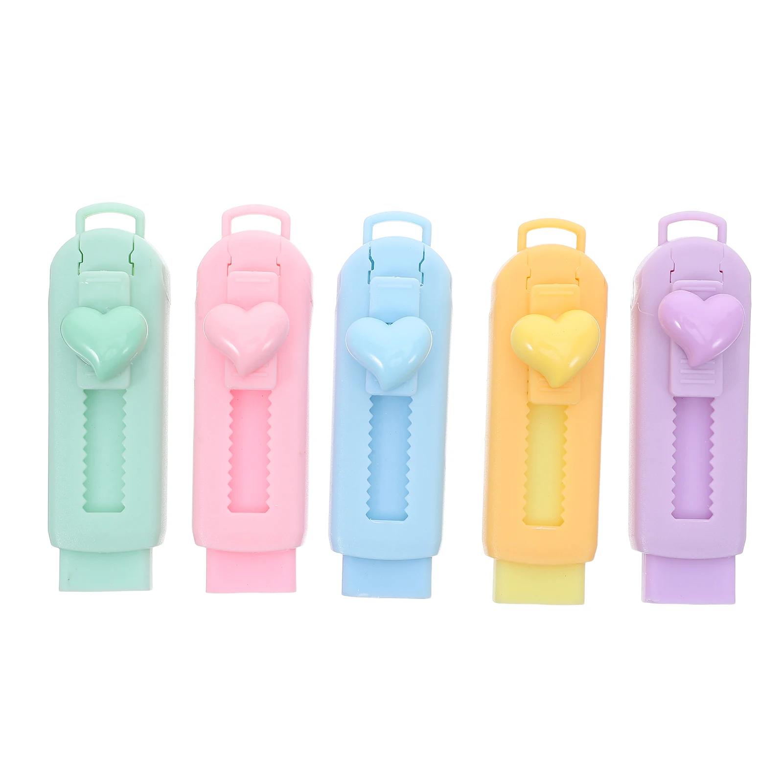 

5Pcs Retractable Erasers Push Pull Sliding Pencil Eraser Soft Expandable Eraser Refill for School Office Home Supplies Kids