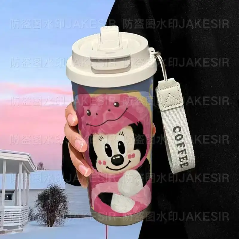 Mickey Minnie cartoon kawaii cute thermos cup 316 stainless steel large capacity straw water cup car coffee cup men and women