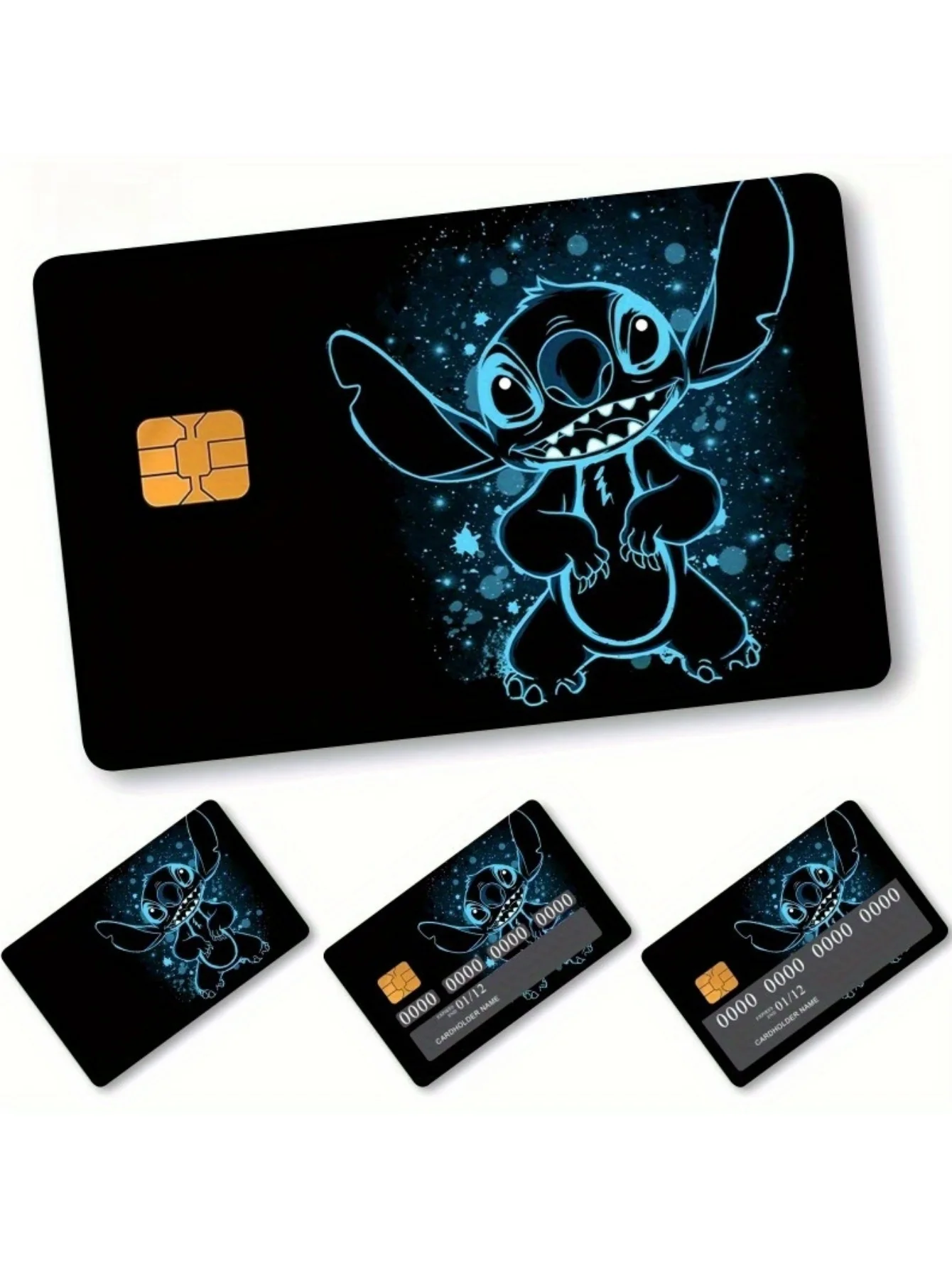 

1/4pcs Disney Stitch Credit Card and Debit Card Stickers, PVC Removable Protective Cover, Anti-Wrinkle, Ultra-Thin Design
