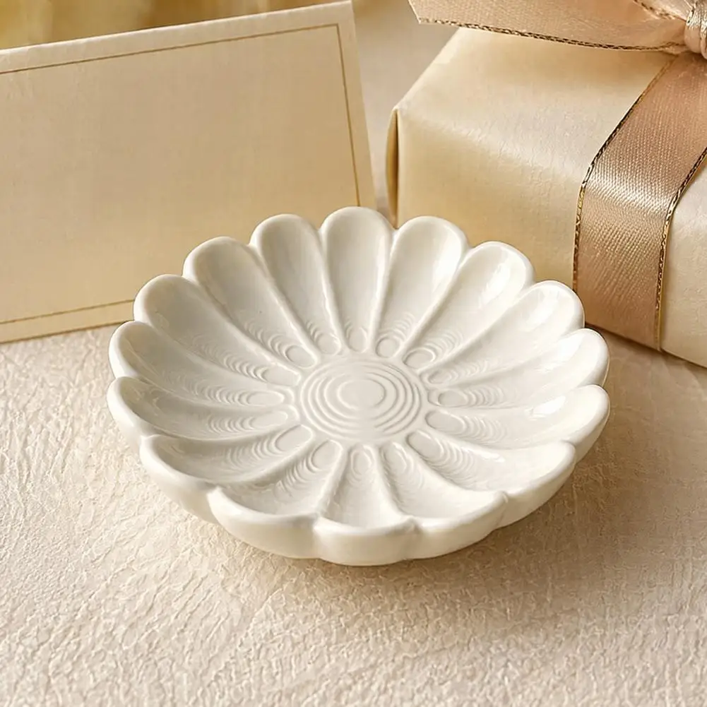Pla Tray for Hair Ties 3d Printed Flower Jewelry Tray for Rings Necklaces Decorative Daisy Trinket Dish Elegant for Vanity