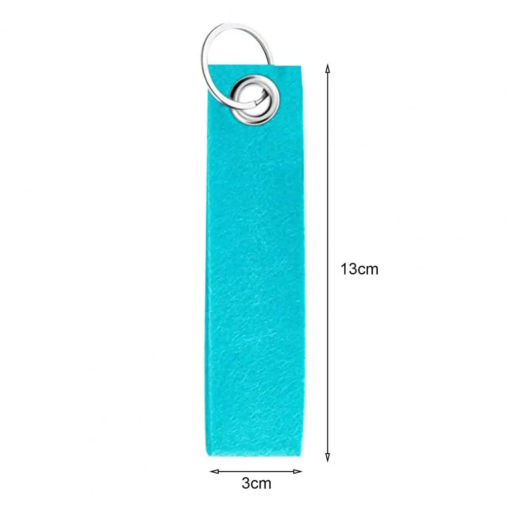Diy Decoration 20pcs Felt Key Rings with Blank Tags Stainless Steel Key Fobs for Diy Crafting Customizable for Backpacks