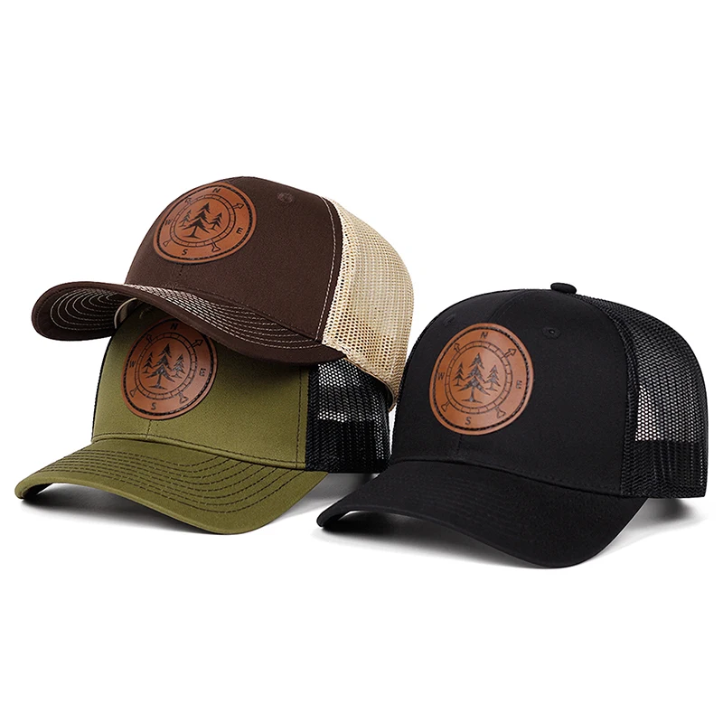 1pc Fashion Net Hat Pine Compass Printed HipHop Hat Truck Hat Outdoor Adjustable Decorative Hat Sunshade Hat Unisex Baseball Hat