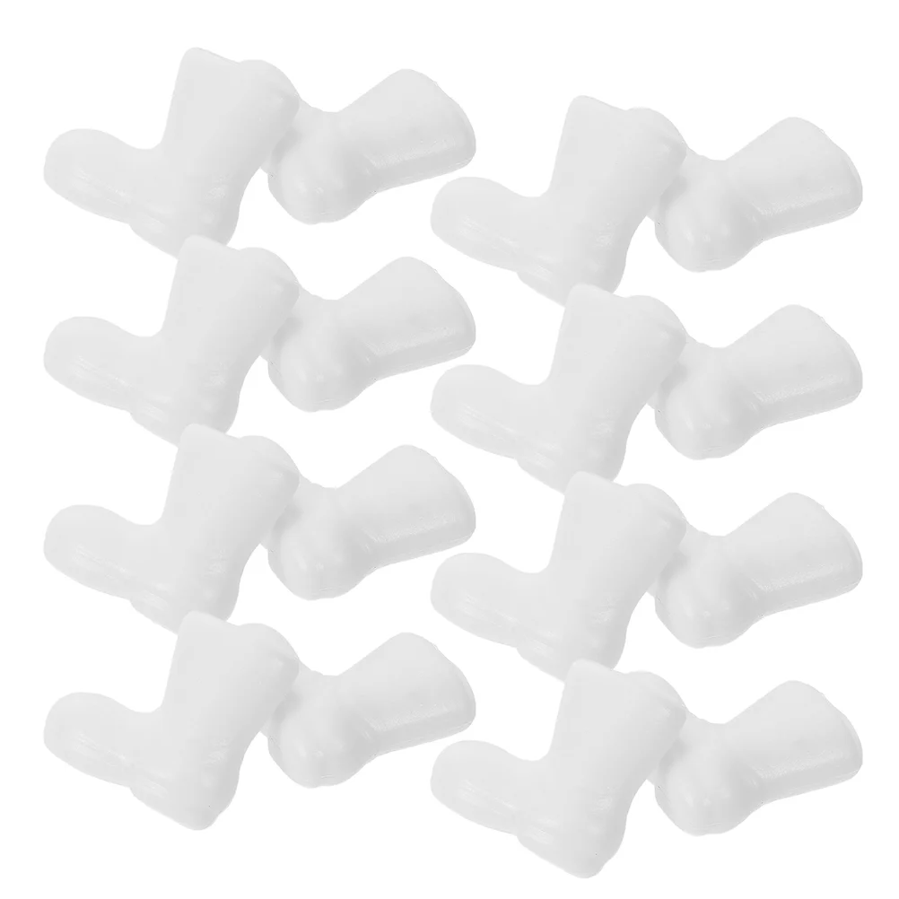

100pcs Mini Christmas Santa Boots White Miniature Shoes for Craft Projects Festive Decorations Holiday naments Dollhouse