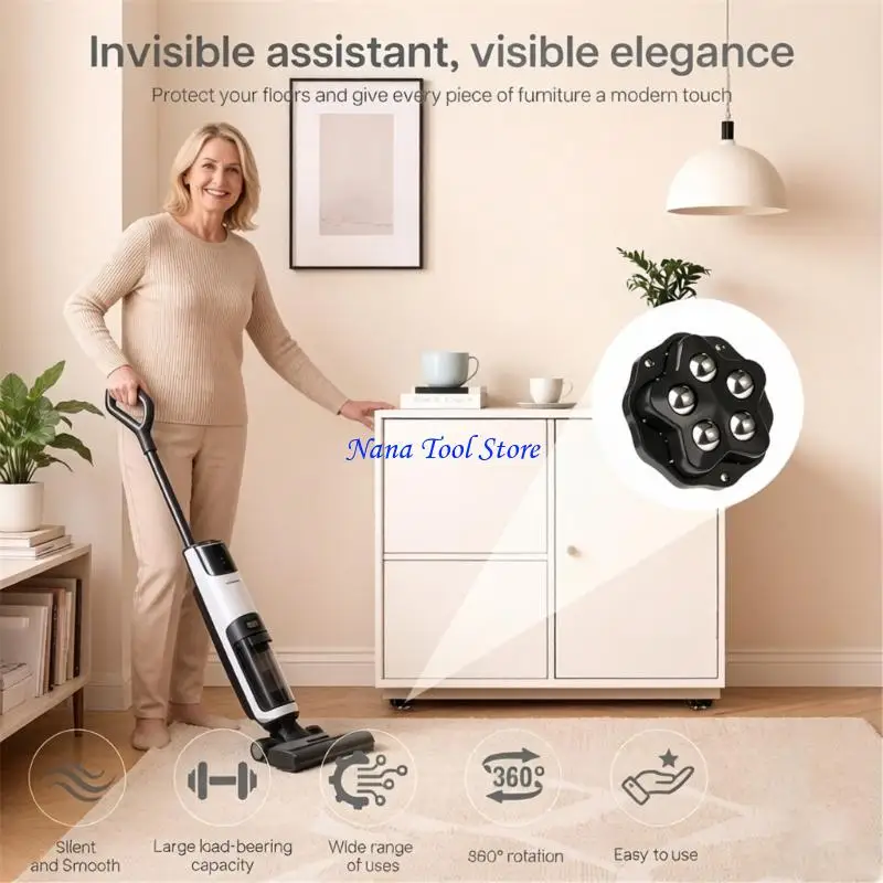 31GJ 12pcs Furniture Rollers With Steel Ball Scratch Proof Furniture Movers For Chairs Tables And Cabinets Moving