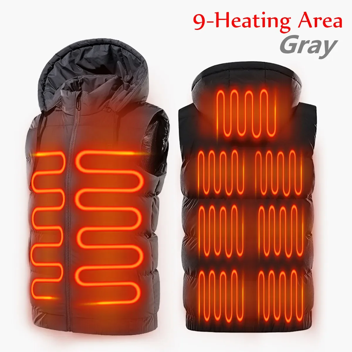 

7 Models Electric Heated Vest Jacket Men Women's 9 Heated Zones Sportswear Graphene USB Heating Coat Camping Waterproof Jacket