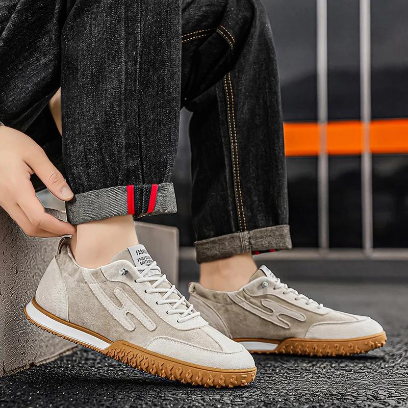 Men Skate Shoes, Lightweight Anti-slip Color Block Flat Sole Footwear, Trend Versatile Daily Casual Sports Sneakers for Men