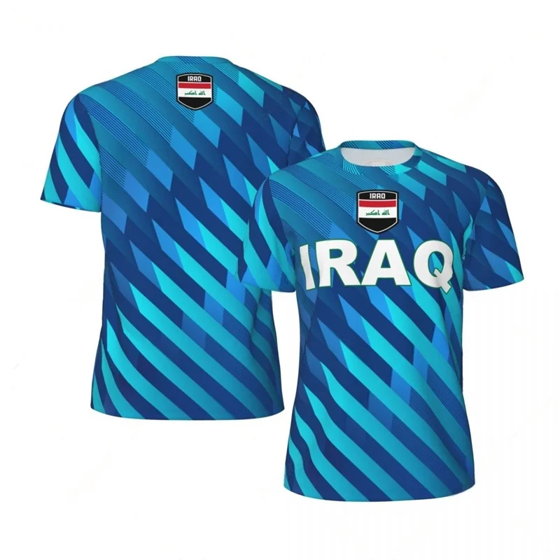 Iraq Flag Football Tshirt Men Fashion 3d Printed T Shirts Summer Sports Running Tennis Tee Shirt Tops Casual Loose Short Sleeve