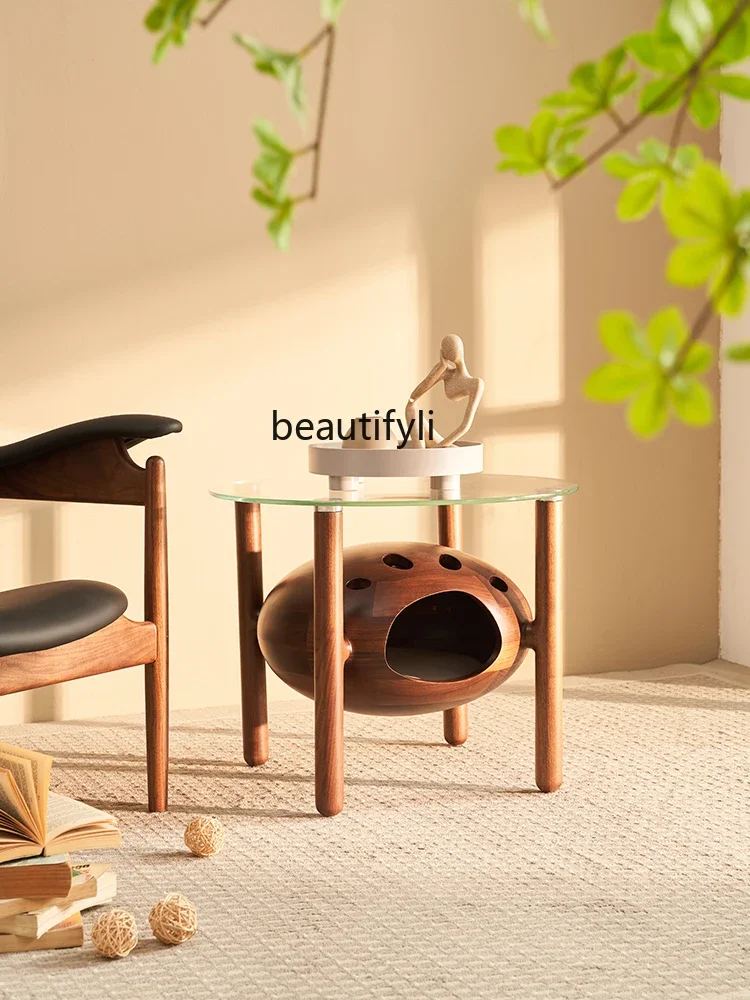 Pet Furniture North American Ash Wood Tea Table Cat Nest Integrated Solid Wood Household Side Table