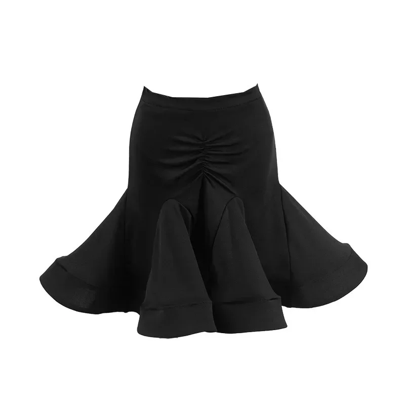 Costume de spectacle de danse latine personnalisé, demi-jupe, haut modal cha cha samba tango rumba, tenue d'entraînement pour enfant