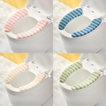변기 시트 쿠션 커버, 세탁 가능한 소프트 워머 커버, 두꺼운 변기 매트