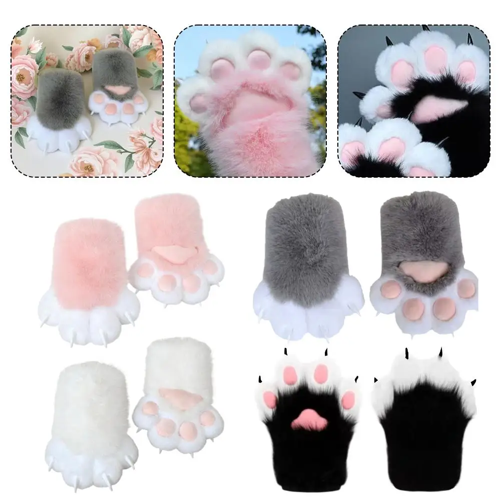 Cat Scratch Plush Gloves Built-In Bb Whistle Imitates Animal Sounds Comfort For Parties Carnivals Thick Pads Breathable Lining
