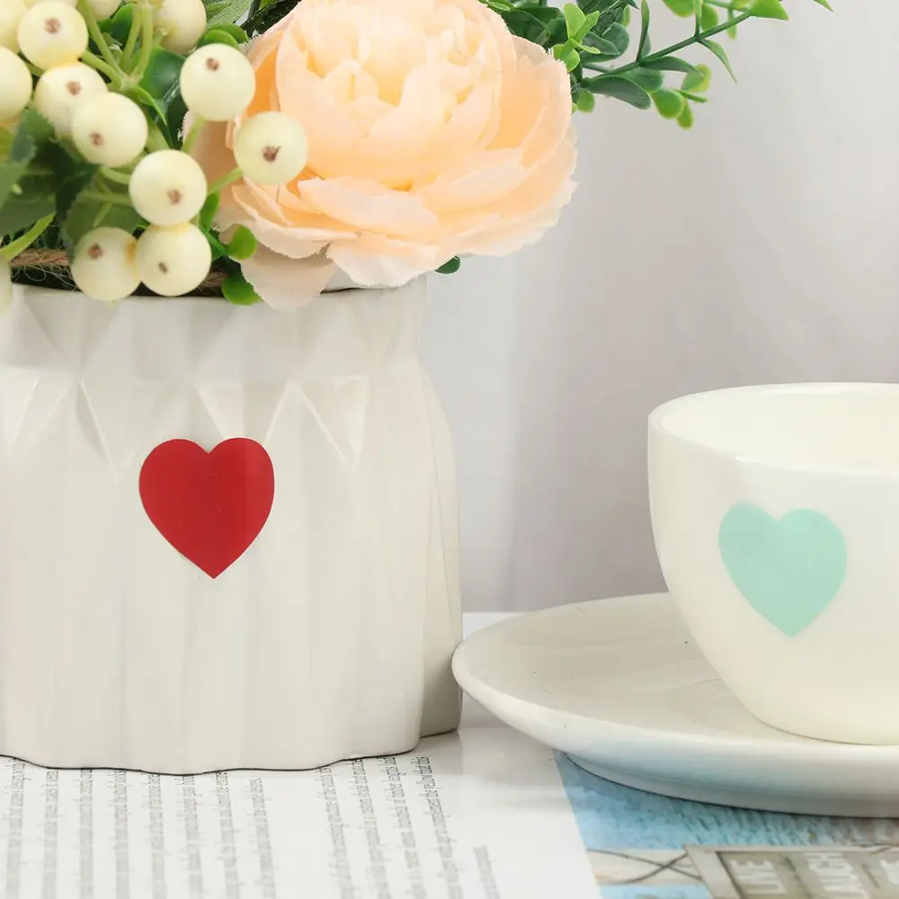 500 Pcs Package Label Stationery Home Decor Sticker Seal Labels Scrapbooking Love Heart Shaped