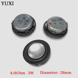 YUXI 1PC 1Inch Mini Sound Speaker For 4Ohm 8Ohm 3W 28MM Full Range Audio Speaker Neodymium Loudspeaker DIY Home Theater