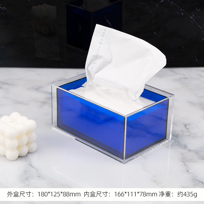 Tissue Dispenser Box Cover Clear Acrylic Tissue Case Holder, Dryer Sheet Holder for Car,Bathroom,Laundry,Office,Counter Table