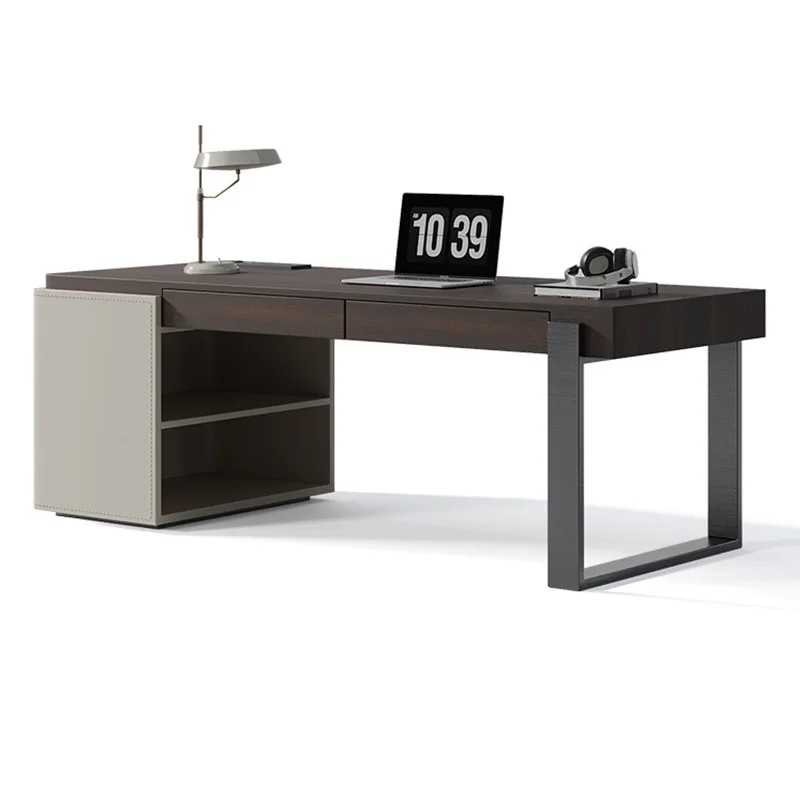 Italian minimalist desk designer study home solid wood desk light luxury modern minimalist high-end computer desk