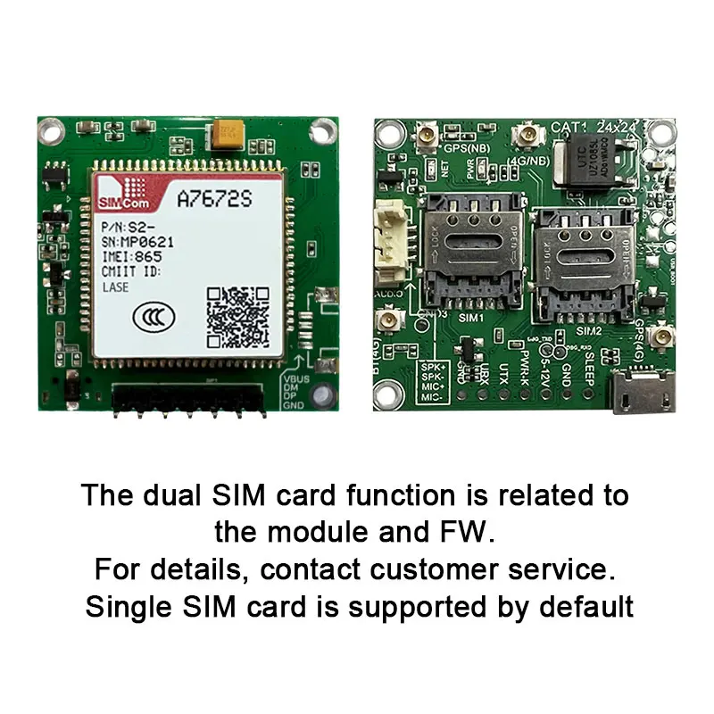 SIMcom A7672S-LASE CAT1 Core Board , support de données + voix 1pcs