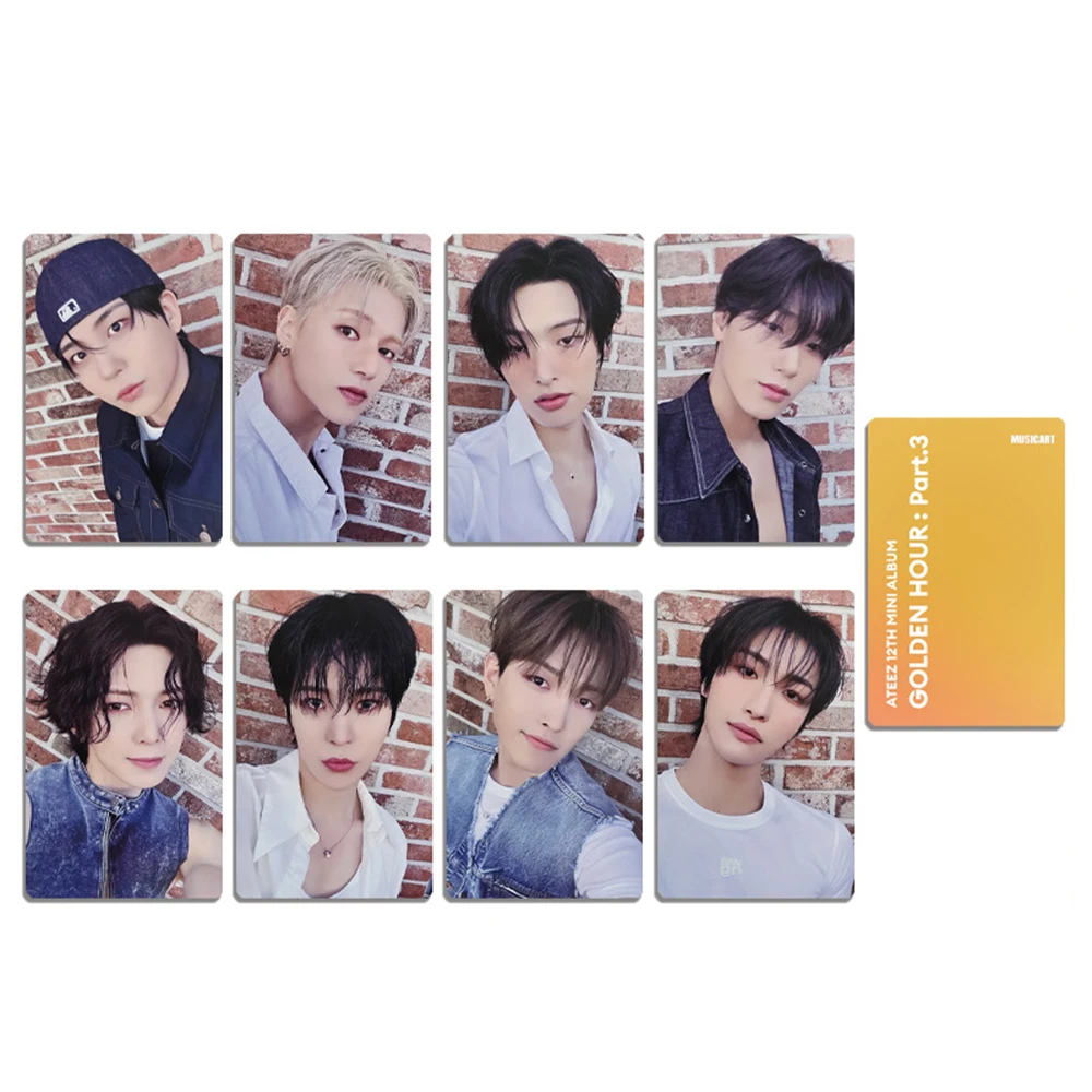 New Arrival ATEEZ Character Cosplay Glossy Selfie Photocards 8/64Pcs/Set Jongho Mingi San Golden Hour Part.3 Album Lomo Cards