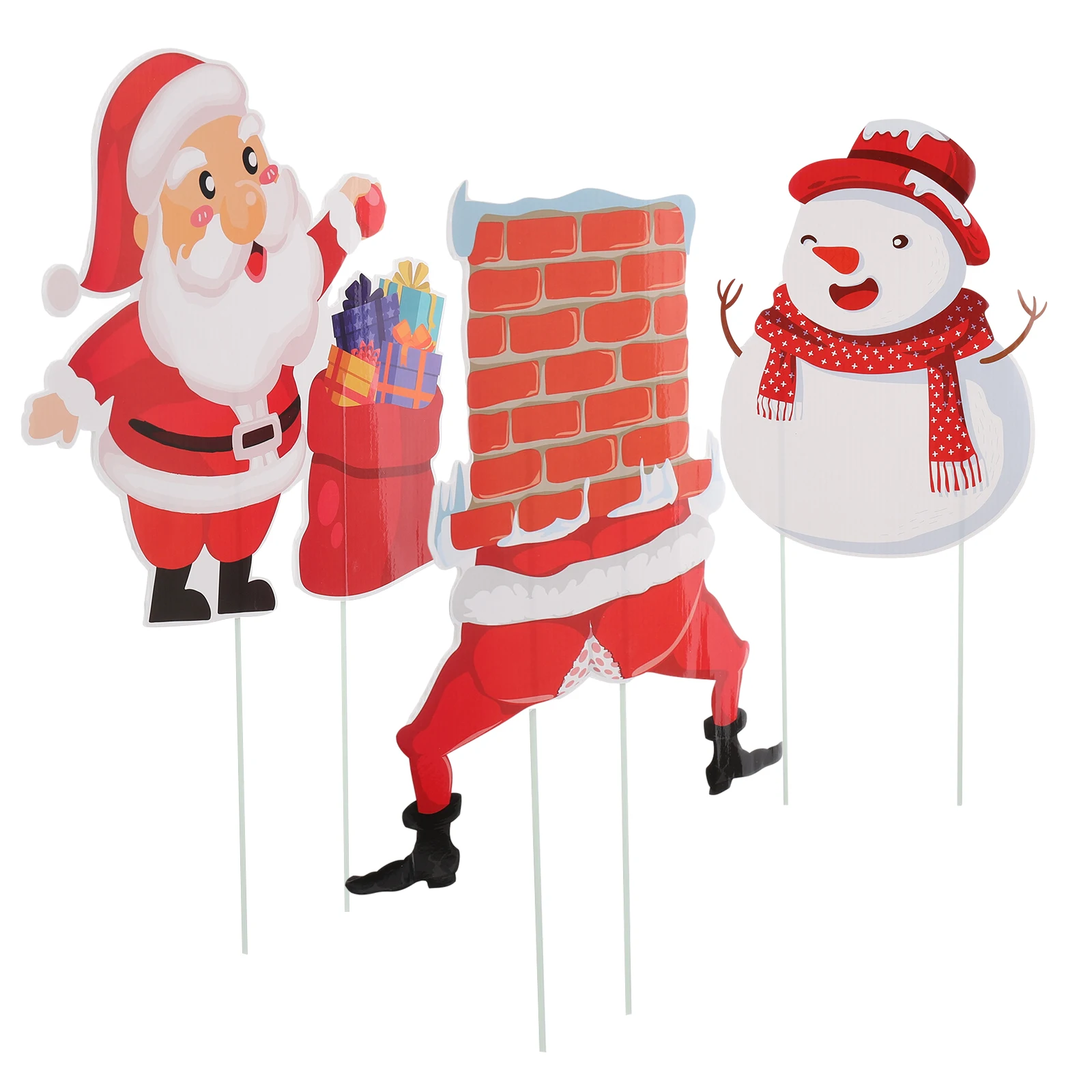 

3Pcs Christmas Yard Signs Outdoor Decorations Adorable Pattern Garden Stakes Festive Atmosphere Enhancers Practical Gifts