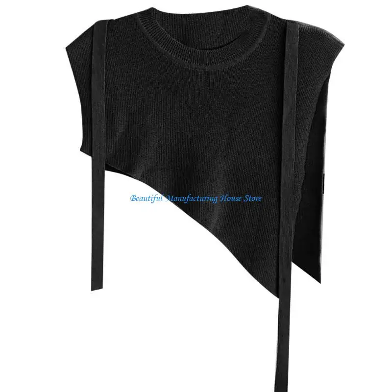 

E56A Women Shawl Wrap Winter Scarf Preppy Detachable Wrap Scarf False Collar
