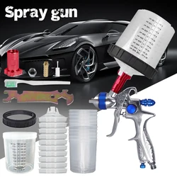 H887 1.4/1.7mm Nozzle Professional Spray Gun Paint Sprayer With Disposable Measuring Cup Adapter for Painting Car Aerograph Tool