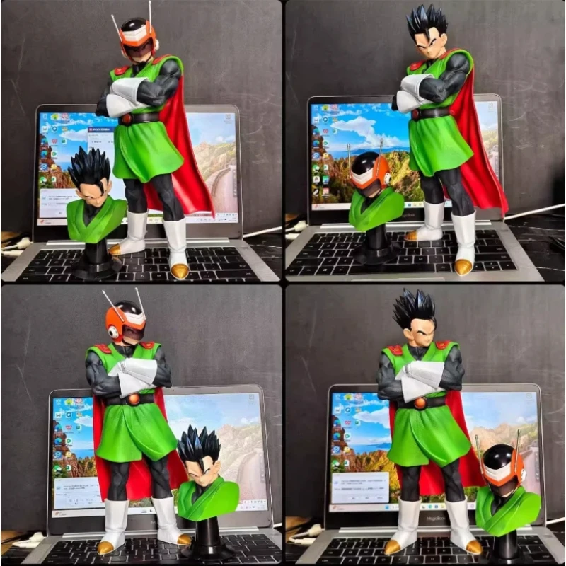 29/33 cm Dragon Ball Figuur Grote Saiyaman Gohan Videl Action Figure Dubbele Hoofd Standbeeld Anime Paar Model Verzamel Speelgoed decor Gift