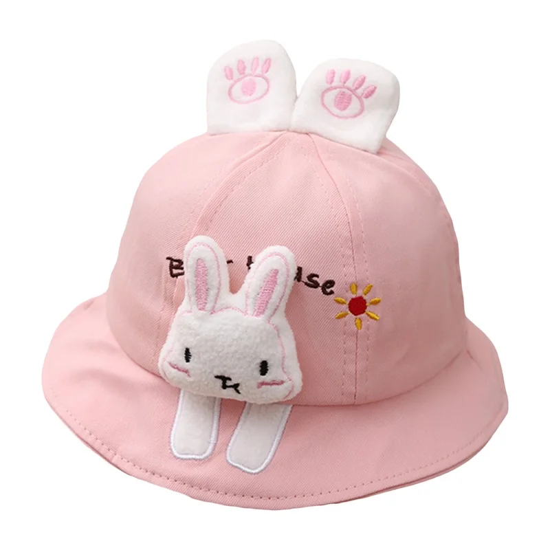 Infant Boys Girls Fisherman Hat 3D Plush Cartoon Animal Bear Dog Tiger Rabbit Wide Brim Sun Protection Cap Sunscreen Basin Hats