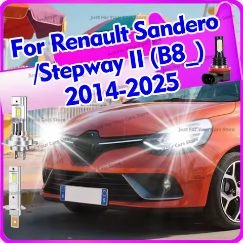 2/6x High Power 200W LED Headlights 6000K Fog Lamps For Renault Sandero/Stepway II (B8_) 2014-2025 2015 2016 2017 2018 2019 2020