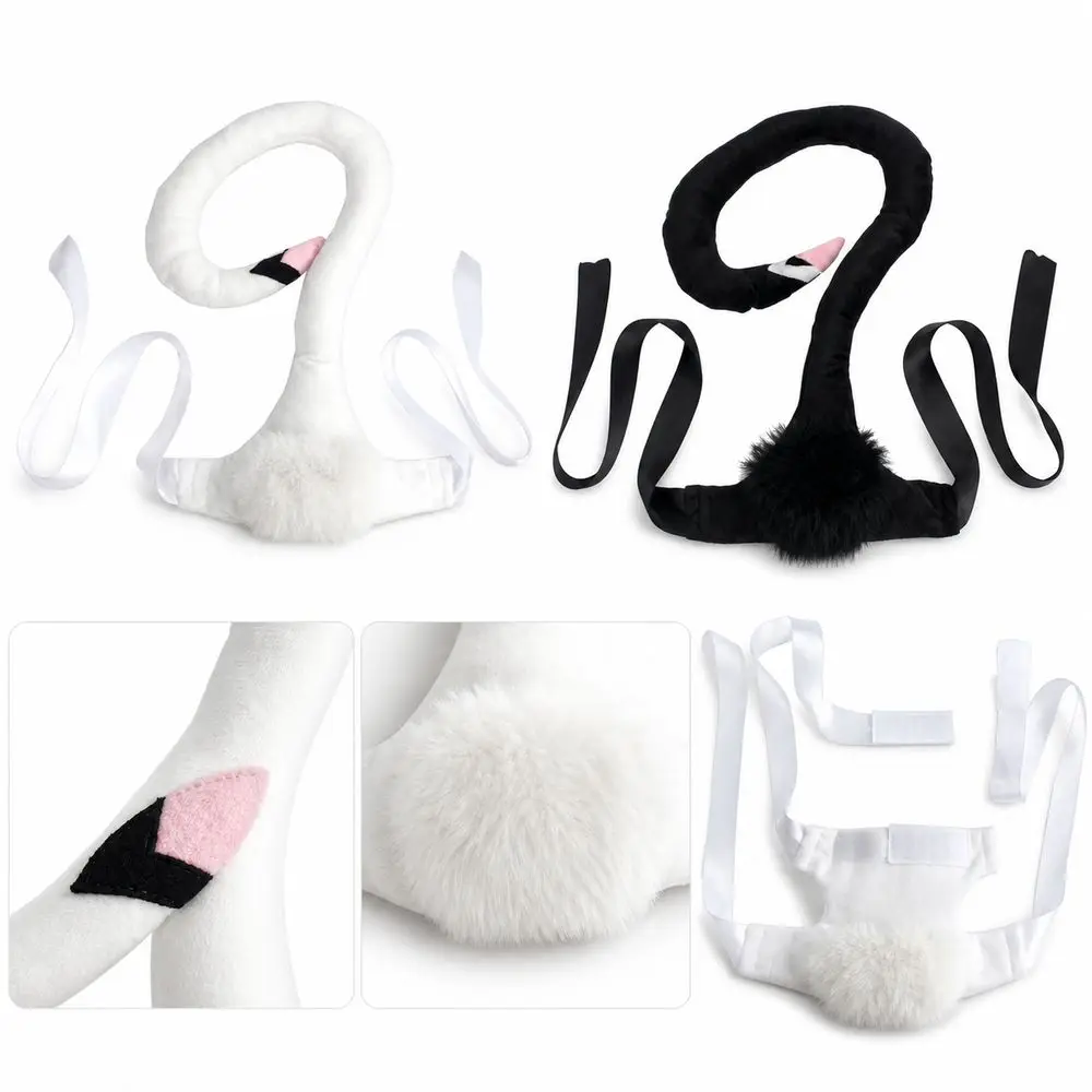 Plush Plush Swan Costume Detachable Adjustable Ribbon Straps Wearable Swan Doll Swan Shaped Soft Padded Structure
