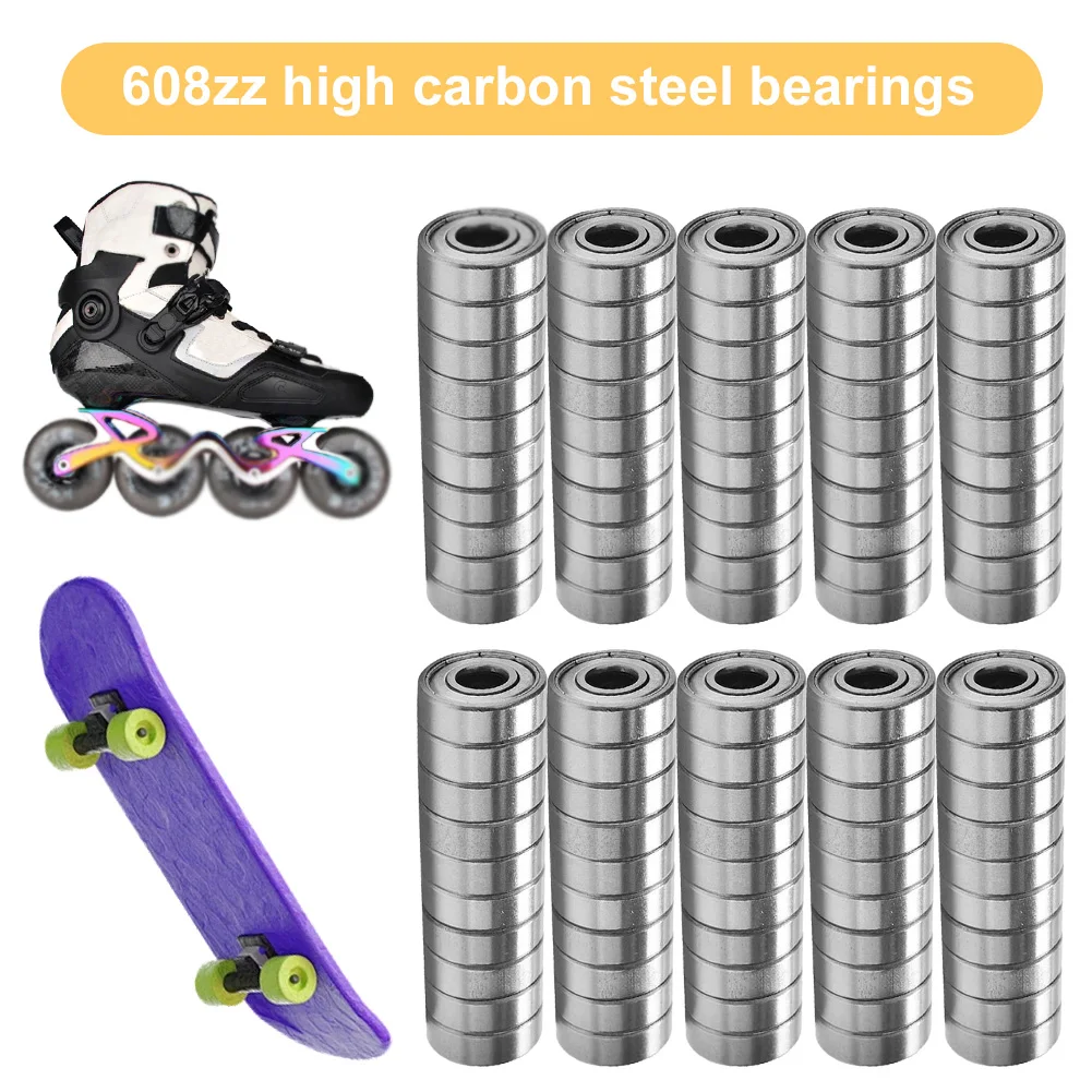 

100 шт. шарикоподшипников, радиальные подшипники из углеродистой стали, герметичные подшипники для скейтбордов и лонгбордов
